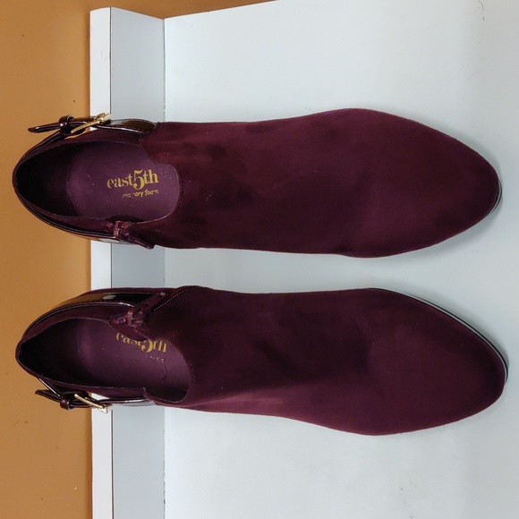 Ladies Beautiful Burgundy Suede Ankle Boots by East 5th - Picture 3 of 10